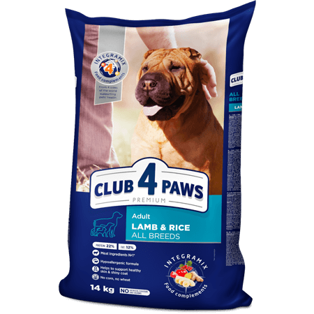 Club 4 Paws Adult All Breeds Lamb & Rice Complete Dry Food